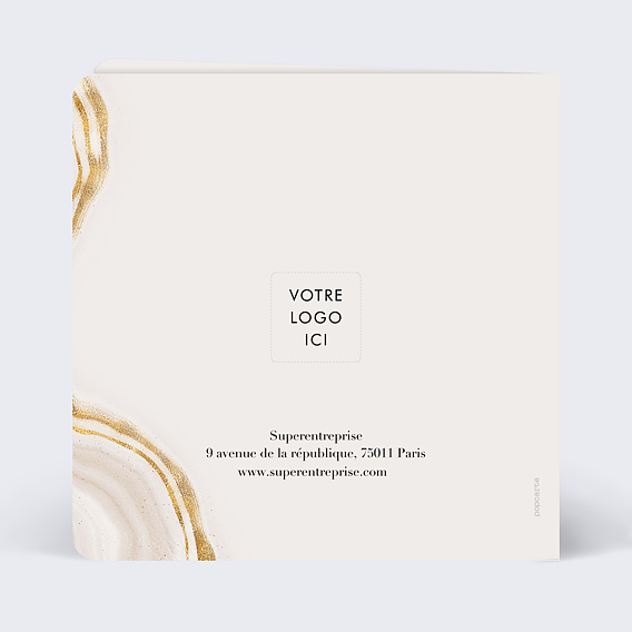 Carte de vœux entreprise Texture dorée Verso