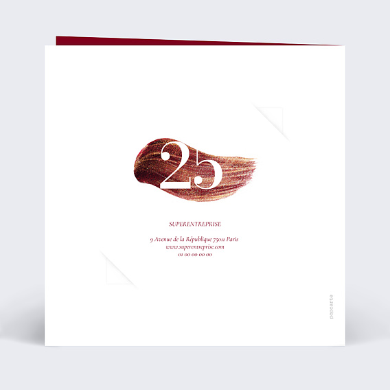 Carte de vœux entreprise Texture peinture avec chocolat Verso