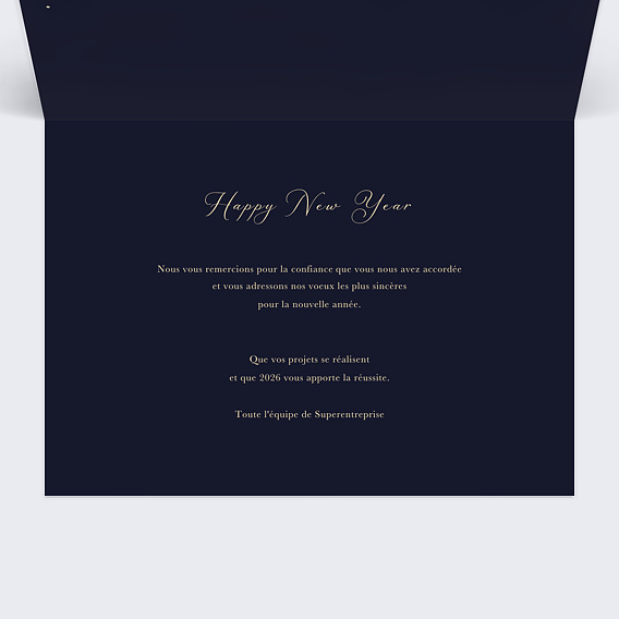 Carte de vœux entreprise Calendrier Bulles Fraîches Intérieur Droit