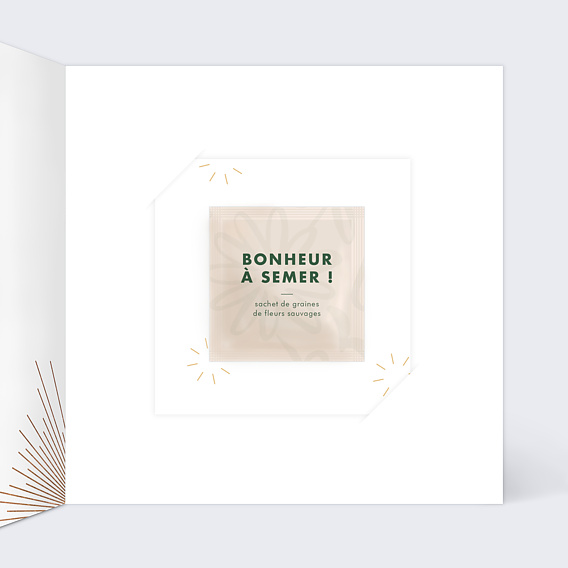 Carte de vœux entreprise Logo avec graines Intérieur Droit