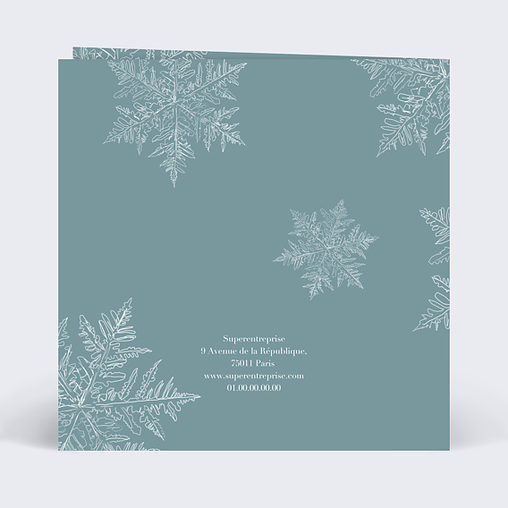 Carte de vœux entreprise Flocons Verso