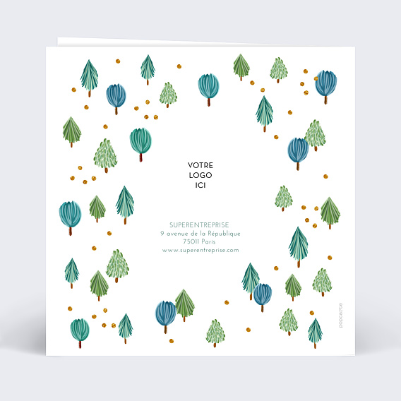 Carte de vœux entreprise Forêt de Sapins Verso