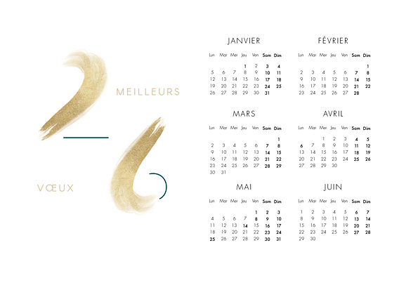 Carte de vœux entreprise Calendrier Éclat Recto