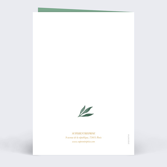 Carte de vœux entreprise Sapin et logo Verso