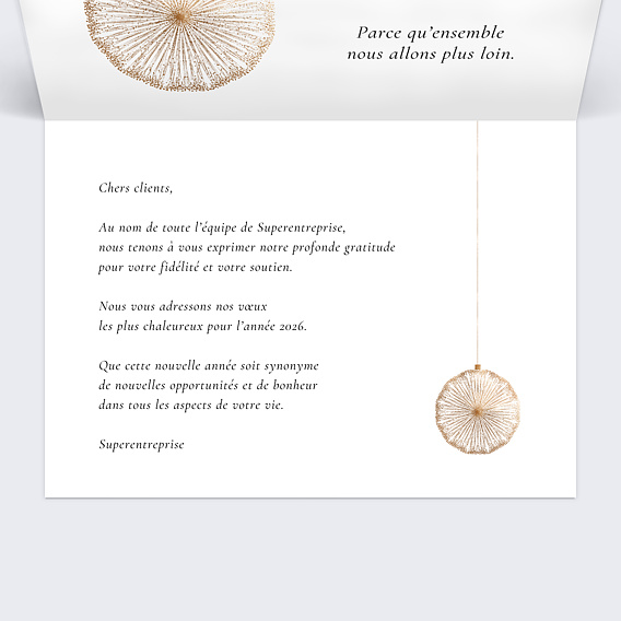 Carte de Voeux Entreprise Calendrier boules de noël logo