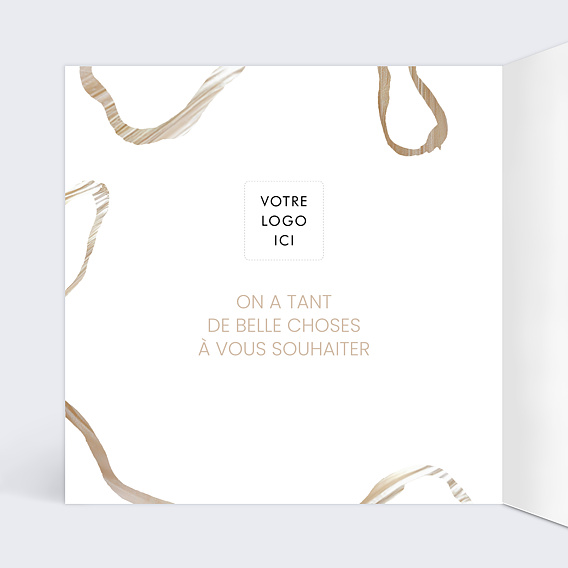 Carte de vœux entreprise Chiffre nacré Intérieur Gauche