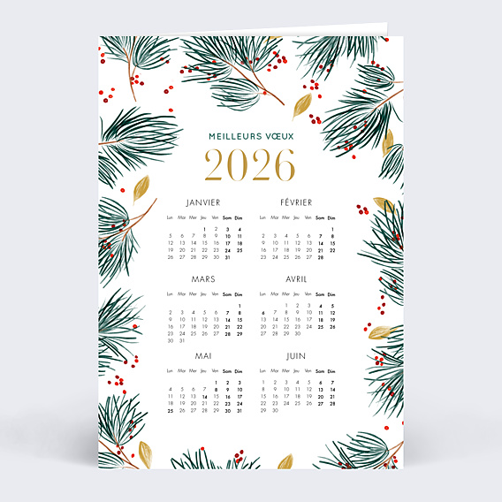 Carte de vœux entreprise Calendrier Sylvestre