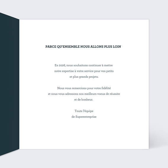 Carte de vœux entreprise Ligne de Code Intérieur Droit