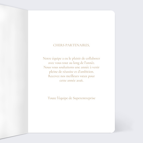 Carte de vœux entreprise Grands souhaits logo Intérieur Droit