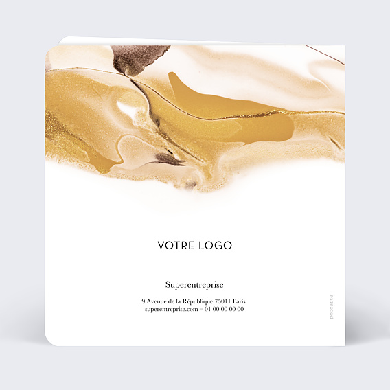 Carte de vœux entreprise Encre Dorée Verso