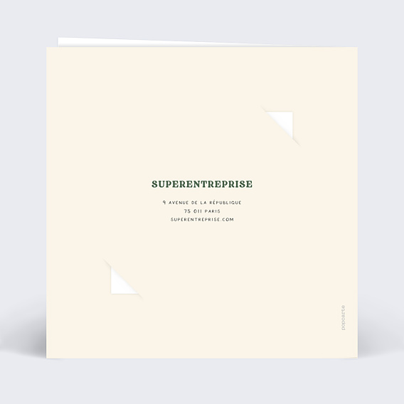 Carte de vœux entreprise Texte Planète Verso