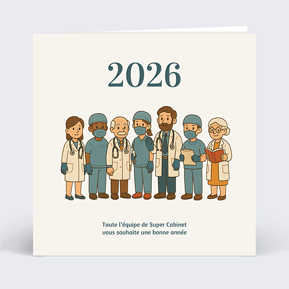 Carte de Voeux Entreprise Équipe médicale