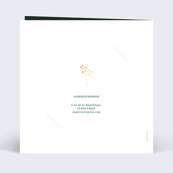 Carte de vœux entreprise Plante Évolutive avec graines Verso