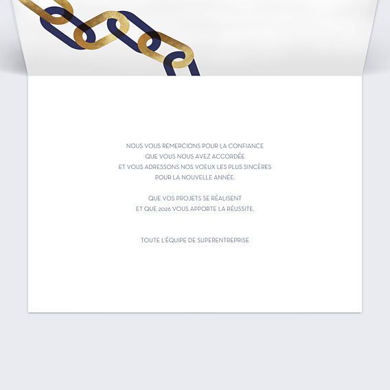 Carte de vœux entreprise Calendrier Maillons Intérieur Droit