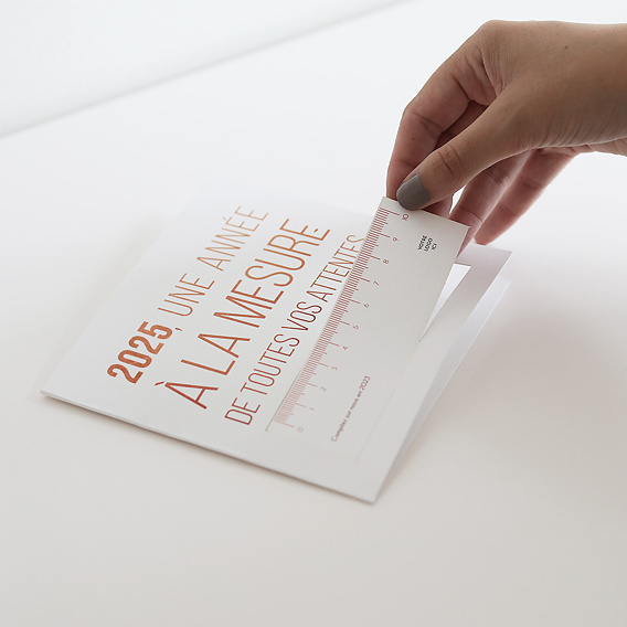 Carte de vœux entreprise Découpe Mesures Après 4