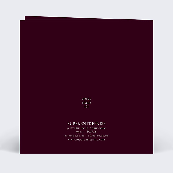 Carte de vœux entreprise Ouvrage Verso