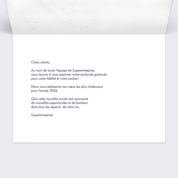 Carte de vœux entreprise Calendrier organique Intérieur Droit