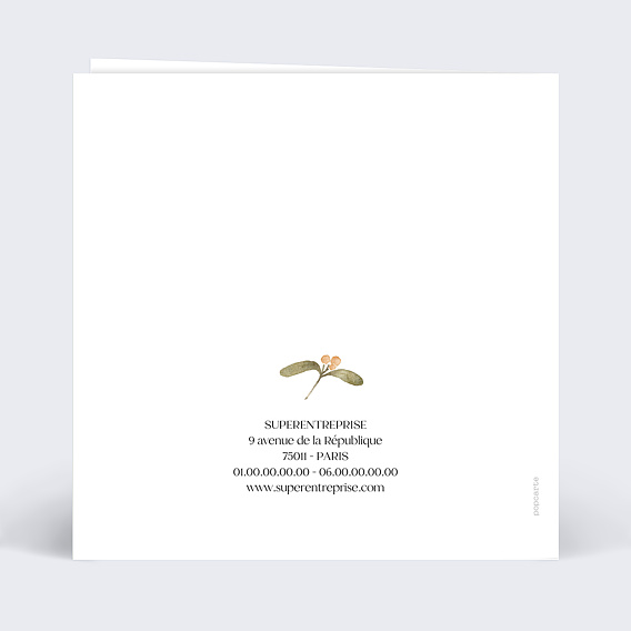 Carte de vœux entreprise Etoile de Noël Verso