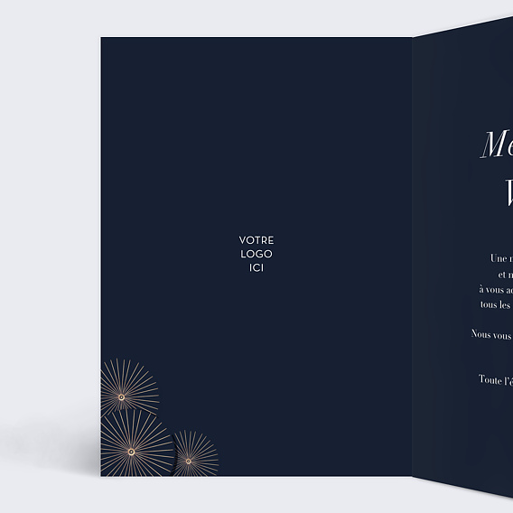 Carte de vœux entreprise Festivités Intérieur Gauche