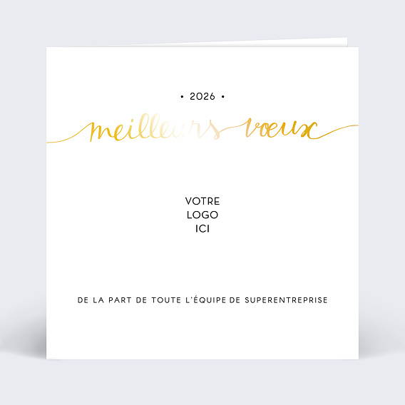Carte de vœux entreprise Dorure Finesse Recto