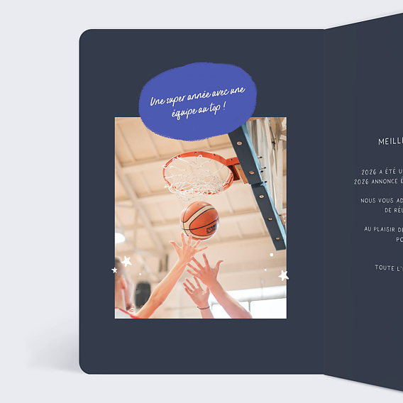 Carte de vœux entreprise Association Sportive Intérieur Gauche