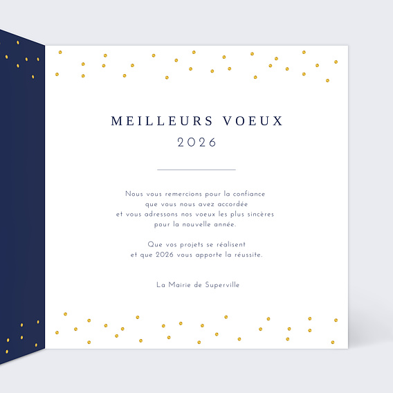 Carte de vœux entreprise Skyline Ville Intérieur Droit