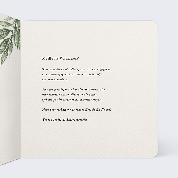 Carte de vœux entreprise Croissance Durable Intérieur Droit