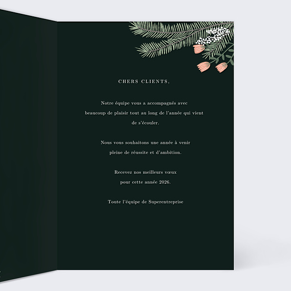 Carte de Voeux Entreprise Cadre Floral Élégant