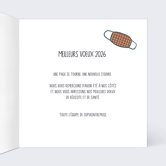 Carte de vœux entreprise Quelle Année ! Intérieur Droit