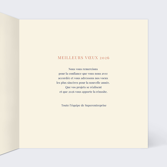 Carte de vœux entreprise Livraison de Succès Intérieur Droit