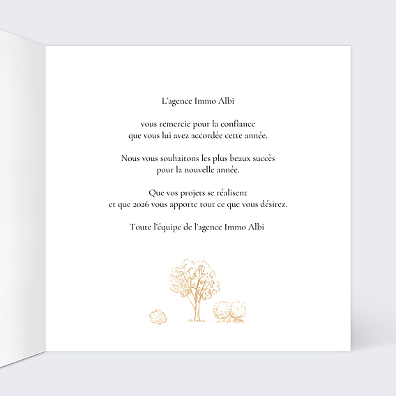 Carte de vœux entreprise Grand chiffre immobilier Intérieur Droit