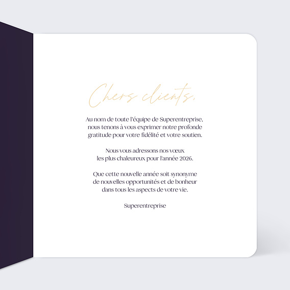 Carte de vœux entreprise À Venir Intérieur Droit