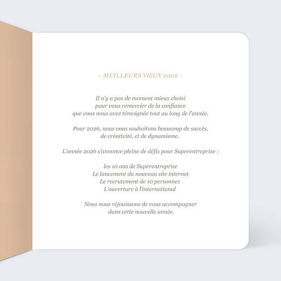 Carte de vœux entreprise À Vous de Jouer ! Intérieur Droit