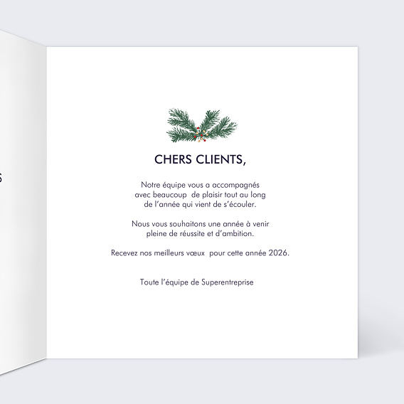 Carte de vœux entreprise Agence Immobilière Intérieur Droit