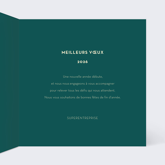 Carte de vœux entreprise Année Pleine d'Énergie Intérieur Droit