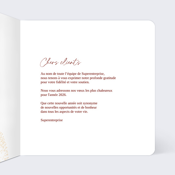 Carte de vœux entreprise Artifices Intérieur Droit