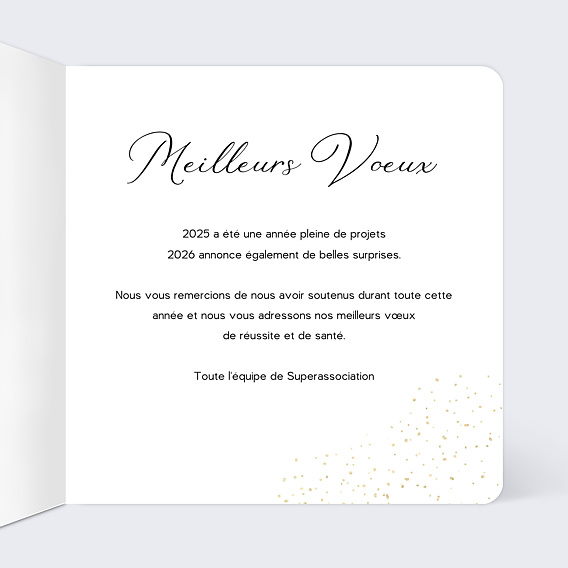 Carte de vœux entreprise Association Caritative Intérieur Droit