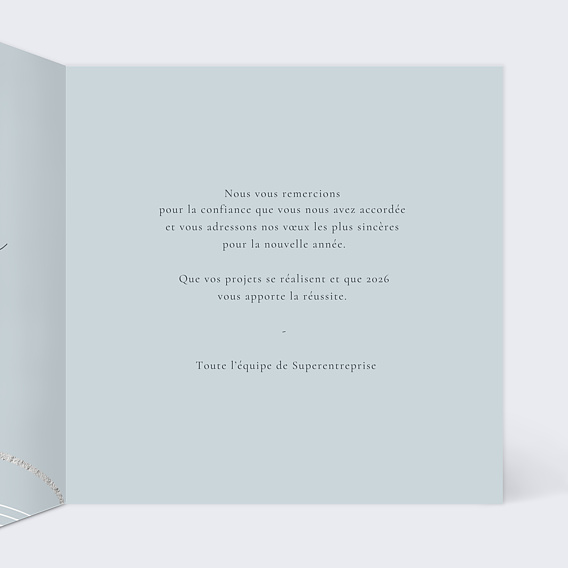 Carte de vœux entreprise Belle Année Intérieur Droit