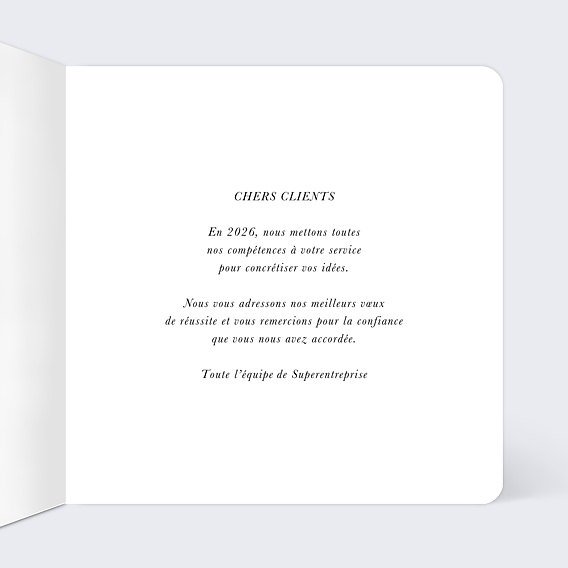 Carte de vœux entreprise Bicolore Design Argent Intérieur Droit