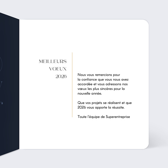 Carte de vœux entreprise Boucles Intérieur Droit