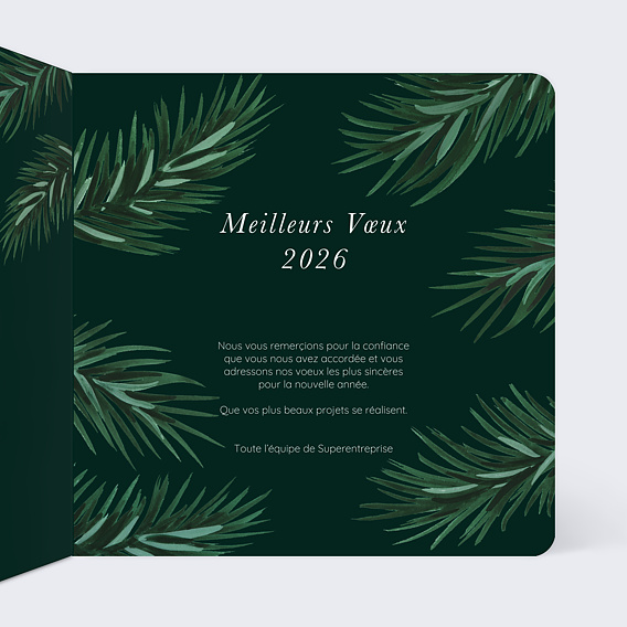 Carte de vœux entreprise Boules de Noël Ornements Intérieur Droit