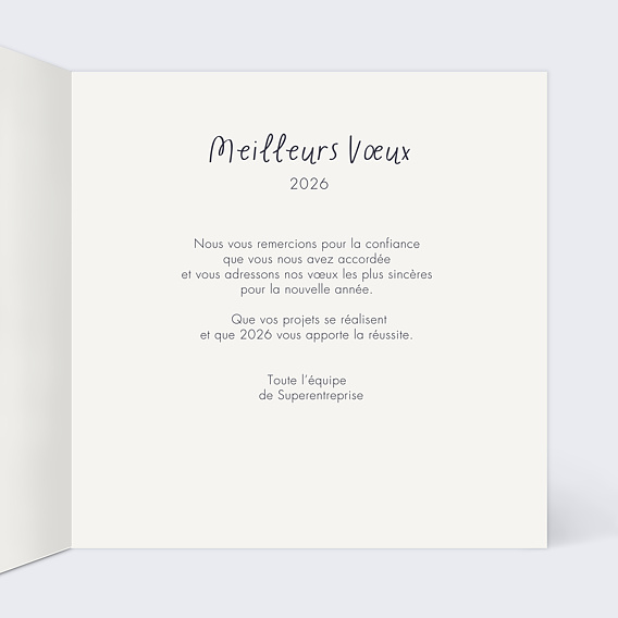 Carte de vœux entreprise Bouquet à Offrir Intérieur Droit