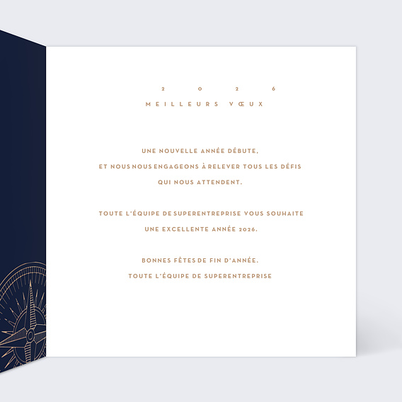 Carte de vœux entreprise Boussole Intérieur Droit