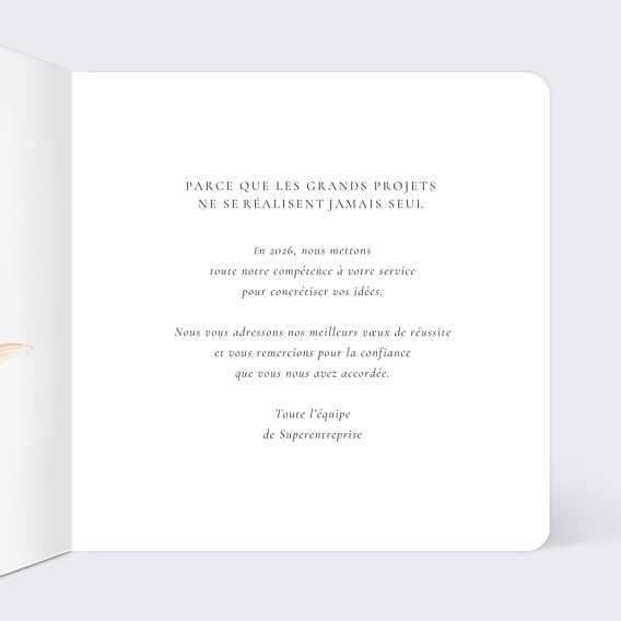 Carte de vœux entreprise Cachemire Intérieur Droit