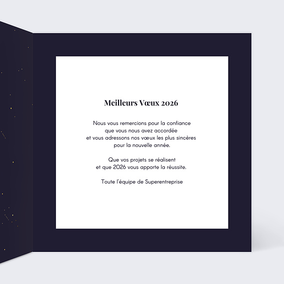 Carte de vœux entreprise Camionneur Intérieur Droit