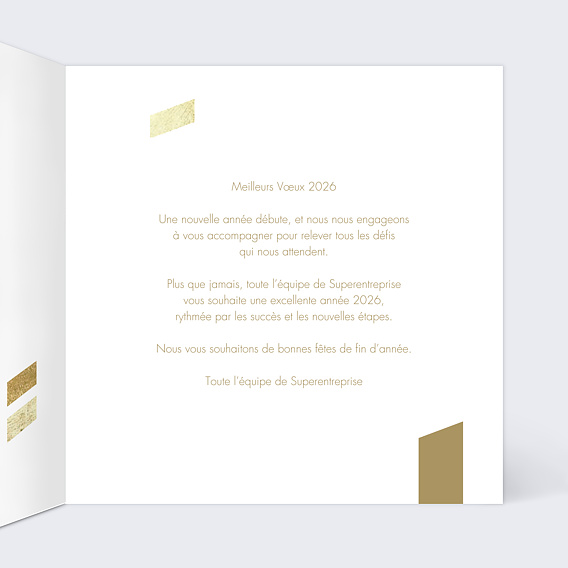 Carte de vœux entreprise Chevrons Intérieur Droit
