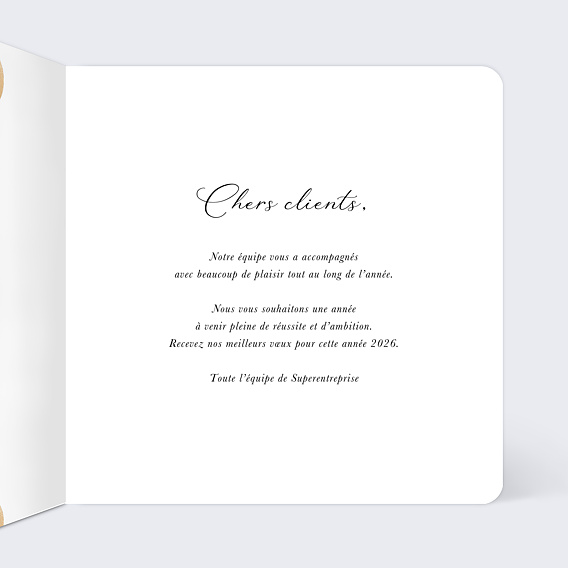 Carte de vœux entreprise Chiffres et Lettres Intérieur Droit