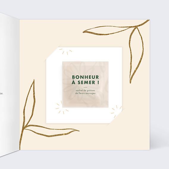 Carte de vœux entreprise Chiffres fleuris Intérieur Droit