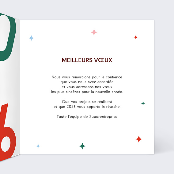 Carte de vœux entreprise Color bloc Intérieur Droit