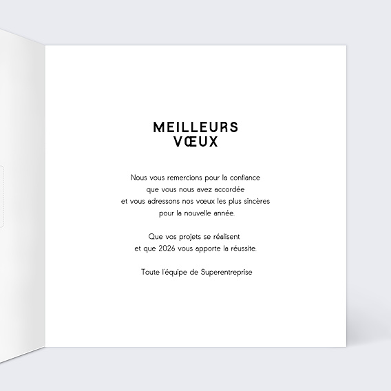 Carte de vœux entreprise Décalage Intérieur Droit